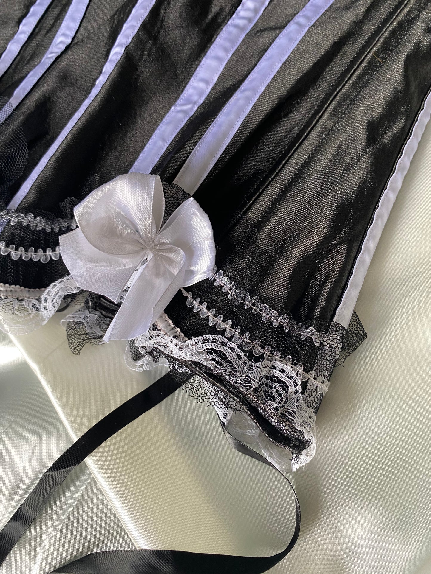 Black corset with white detailing
