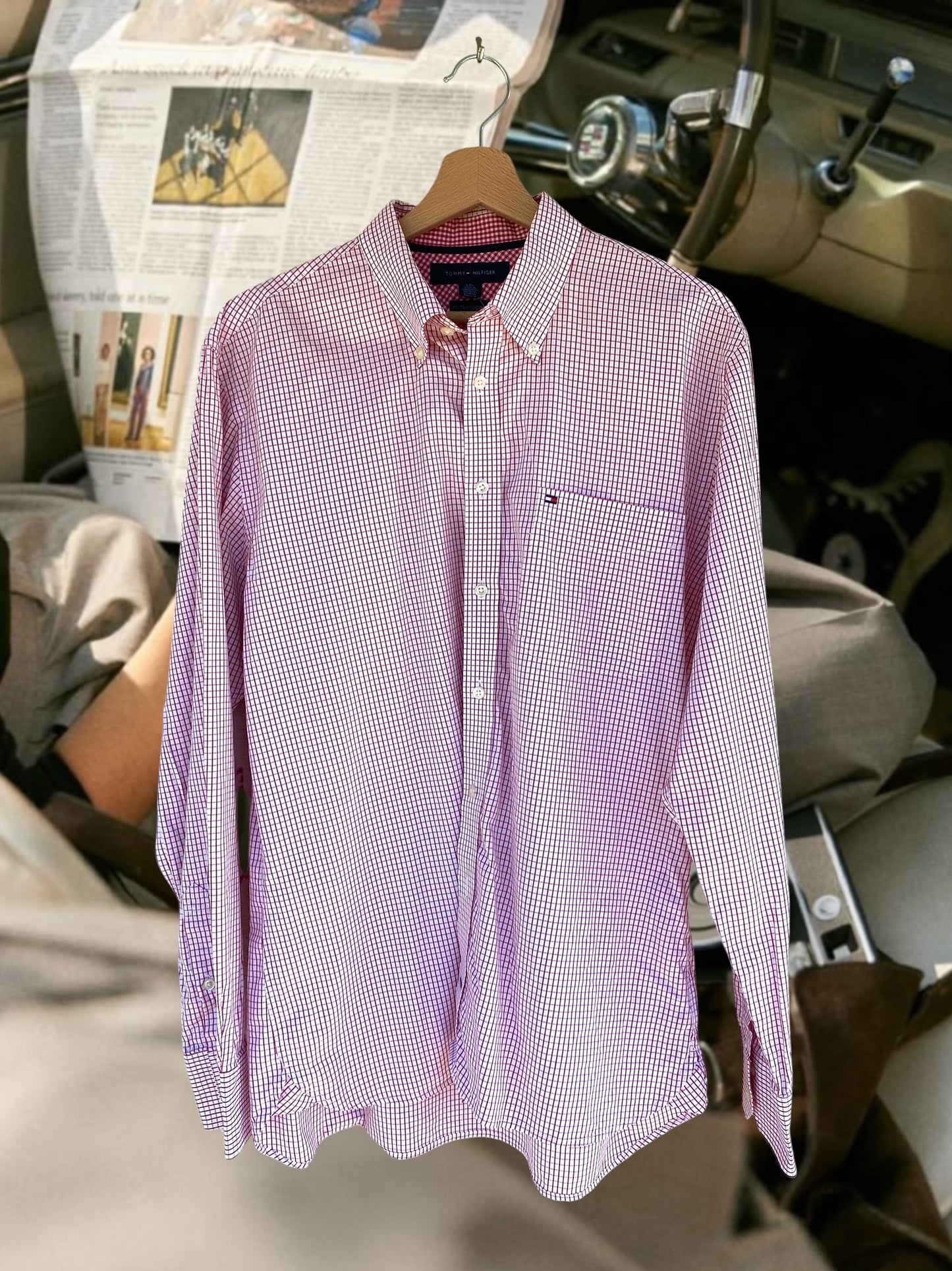 Tommy Hilfiger checkered red with white shirt
