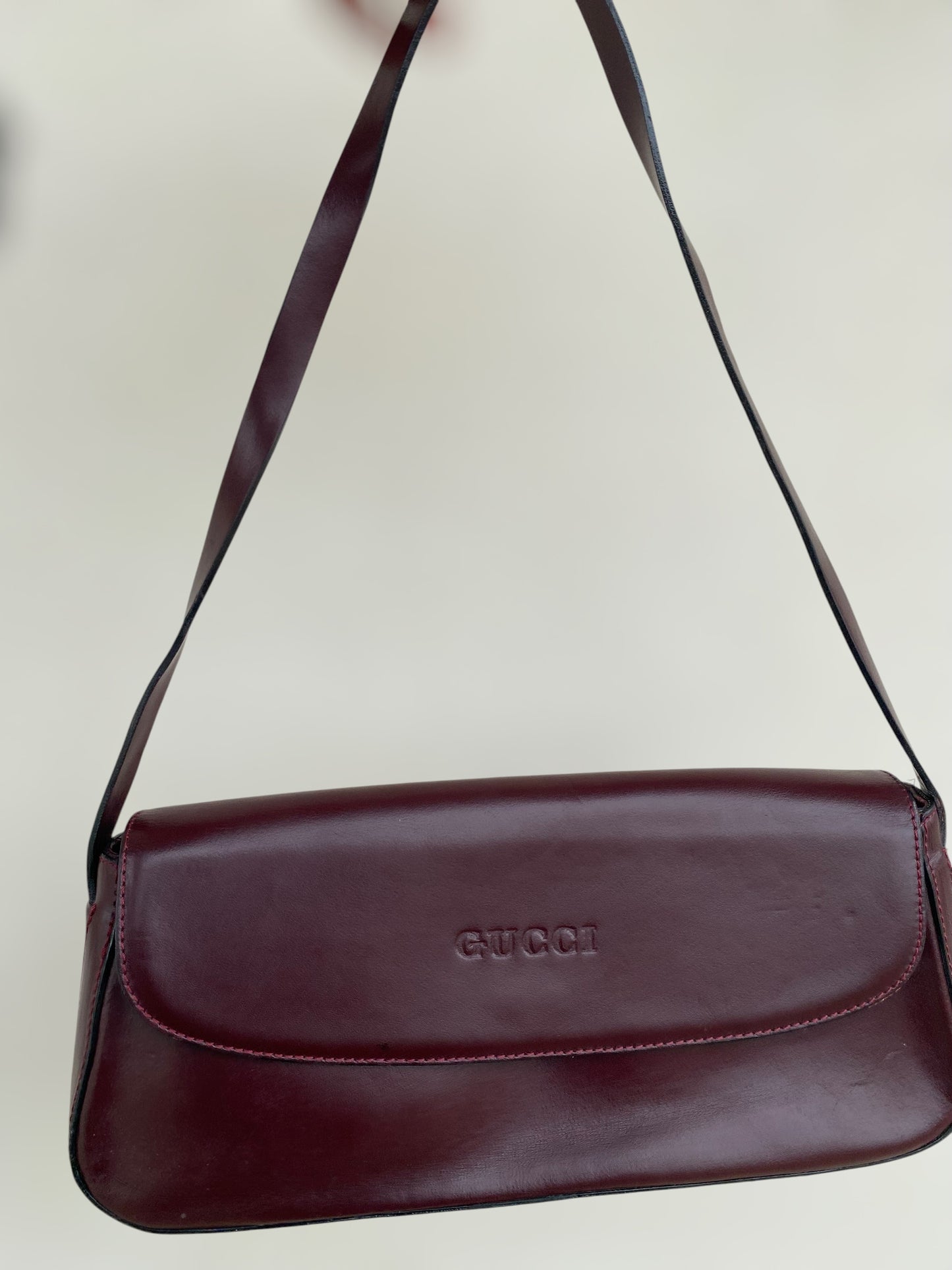 Cold burgundy GUCCI shoulder bag