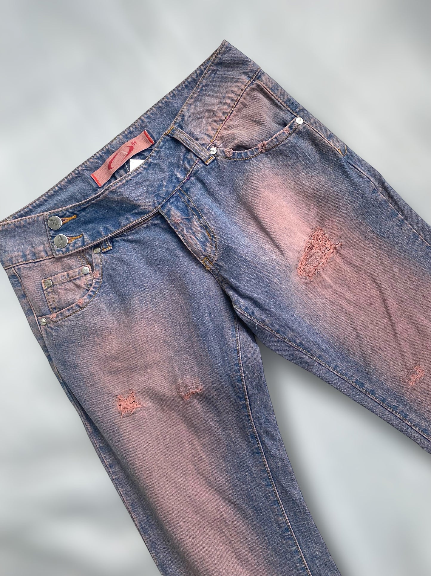 00s low waisted jeans with dusty pink shades