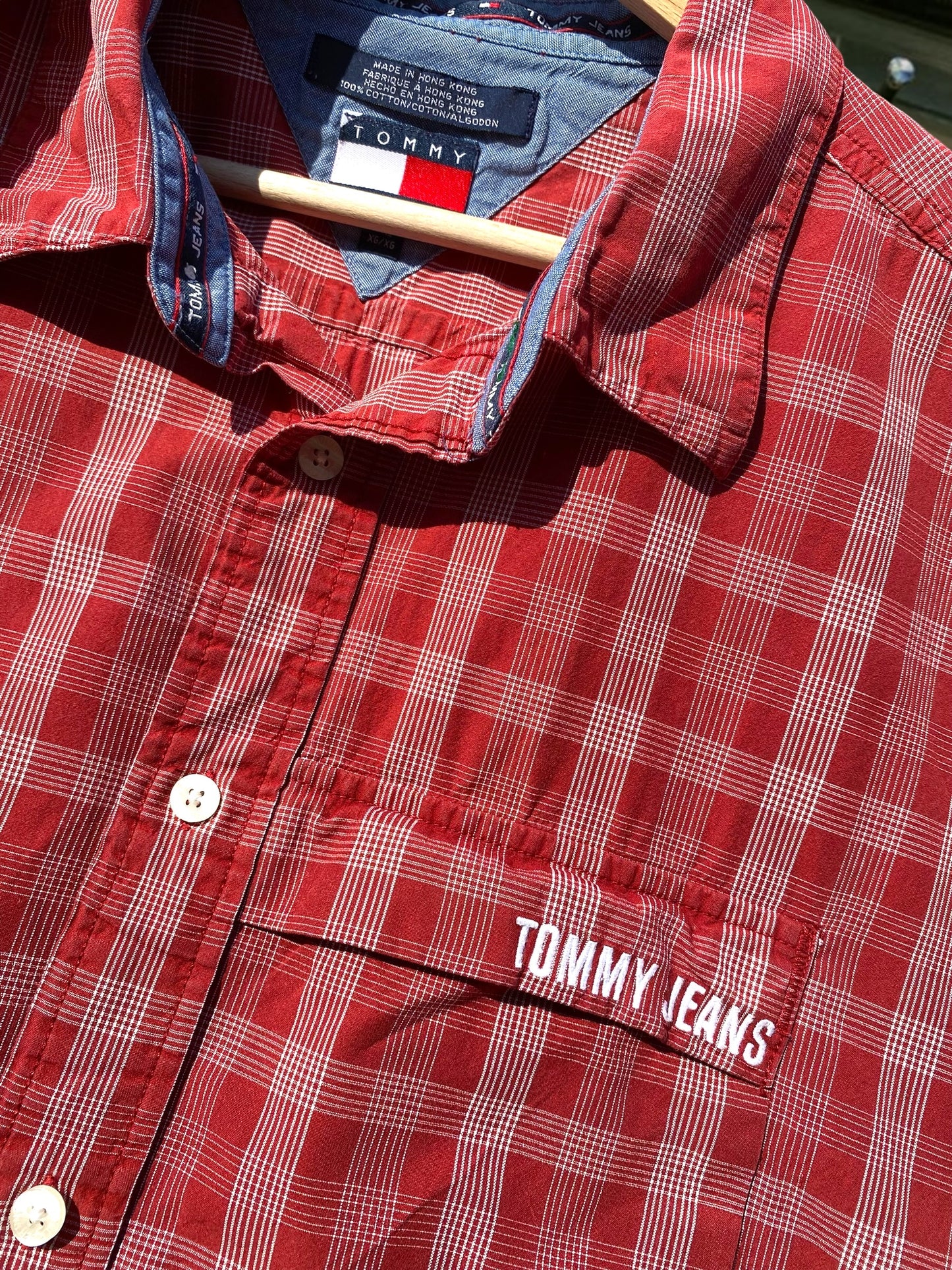 Red checkered Tommy Jeans shirt
