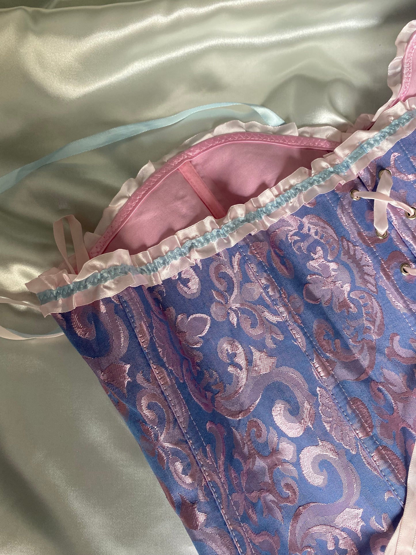 Pink with purple imperial corset