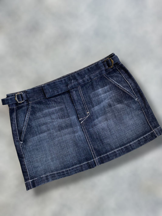 00s mini dark grey jean skirt