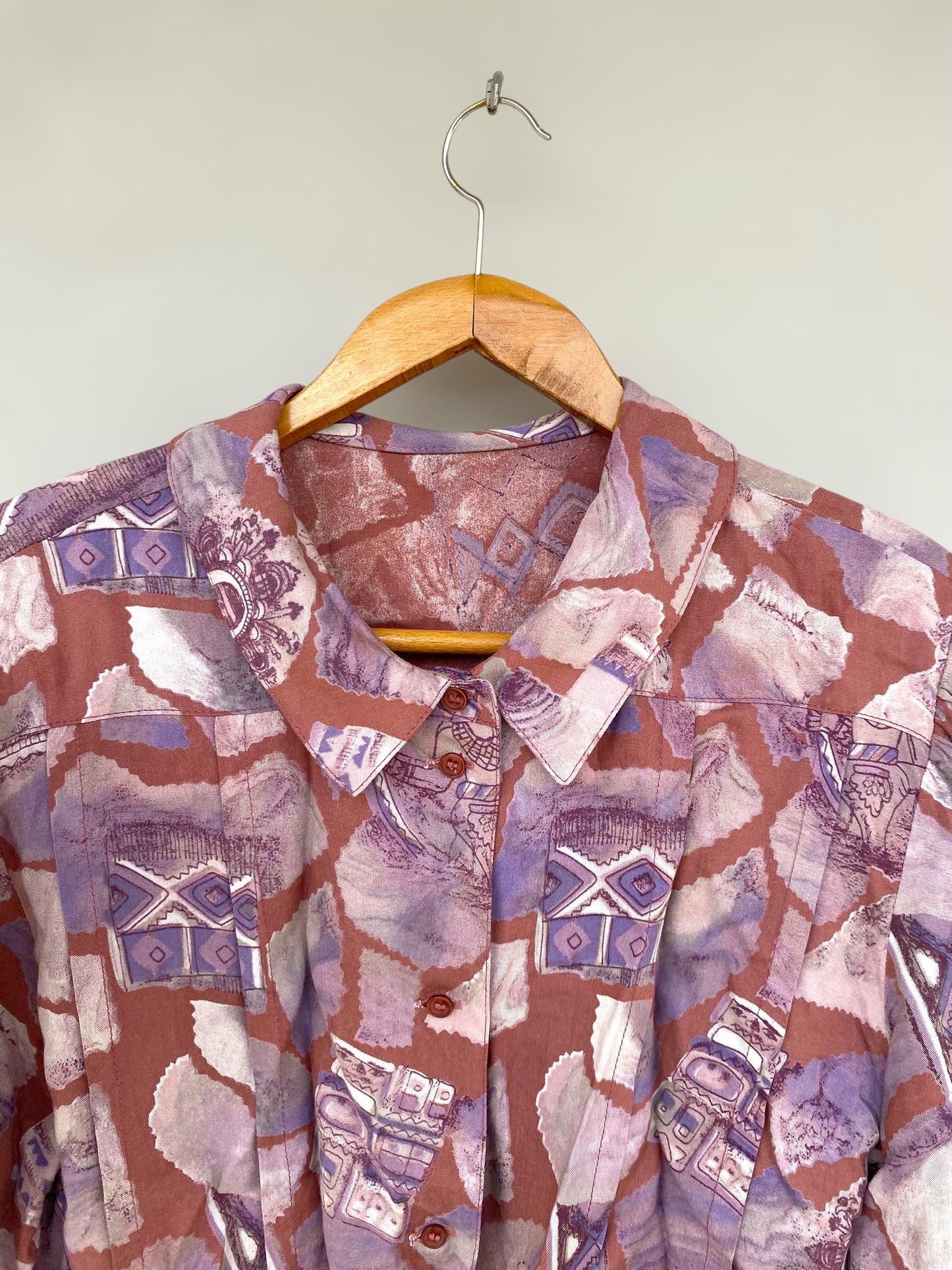“Late afternoon” vintage reworked cropped shirt