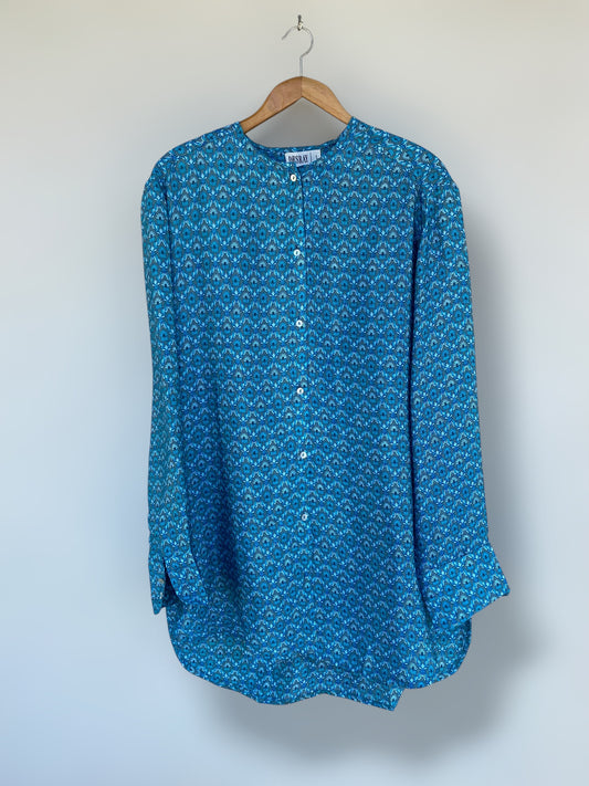 Long silk vintage patterned shirt