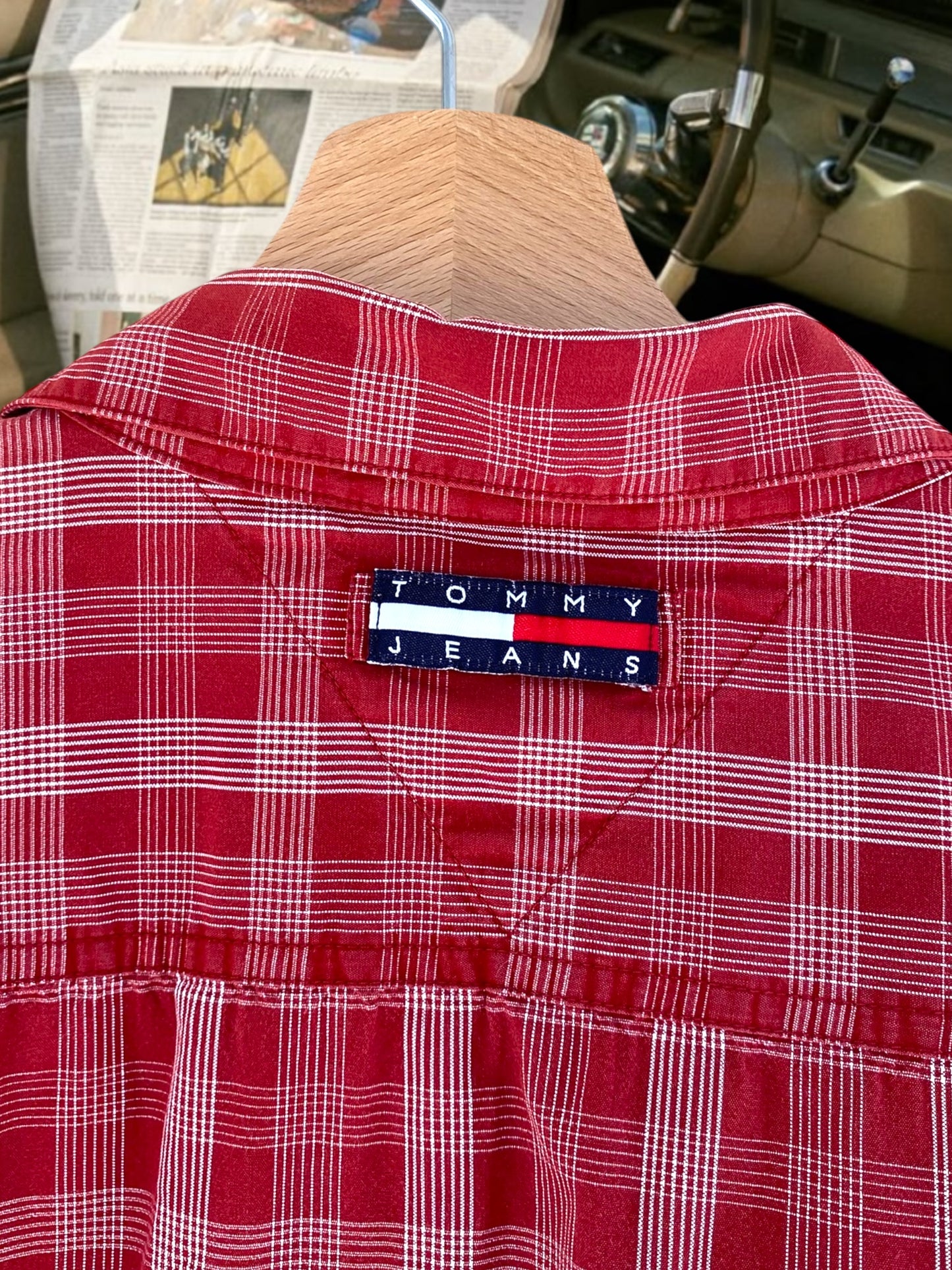 Red checkered Tommy Jeans shirt