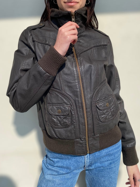 Brown vintage Yessica leather jacket