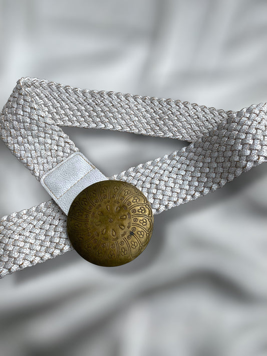 Statement 00s leather belt with big buckle
