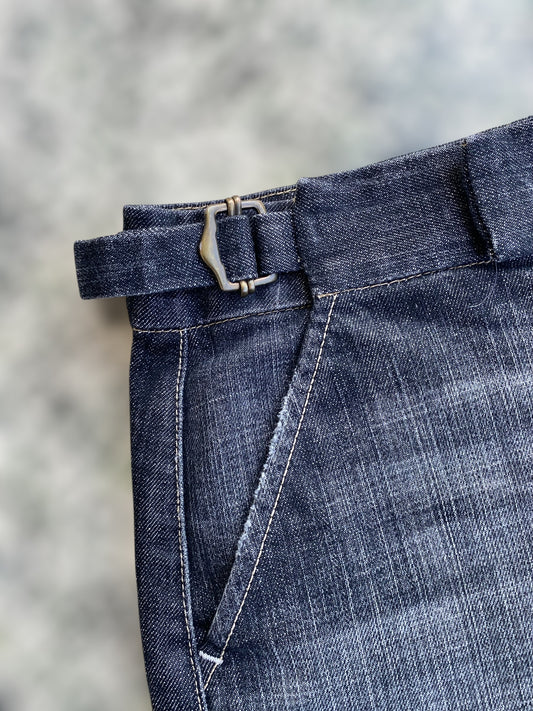 00s mini dark grey jean skirt