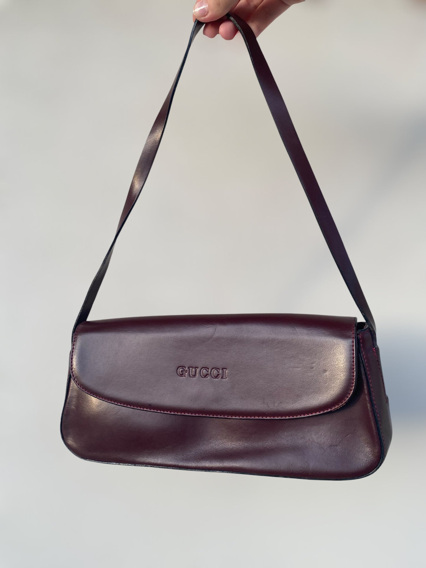 Cold burgundy GUCCI shoulder bag