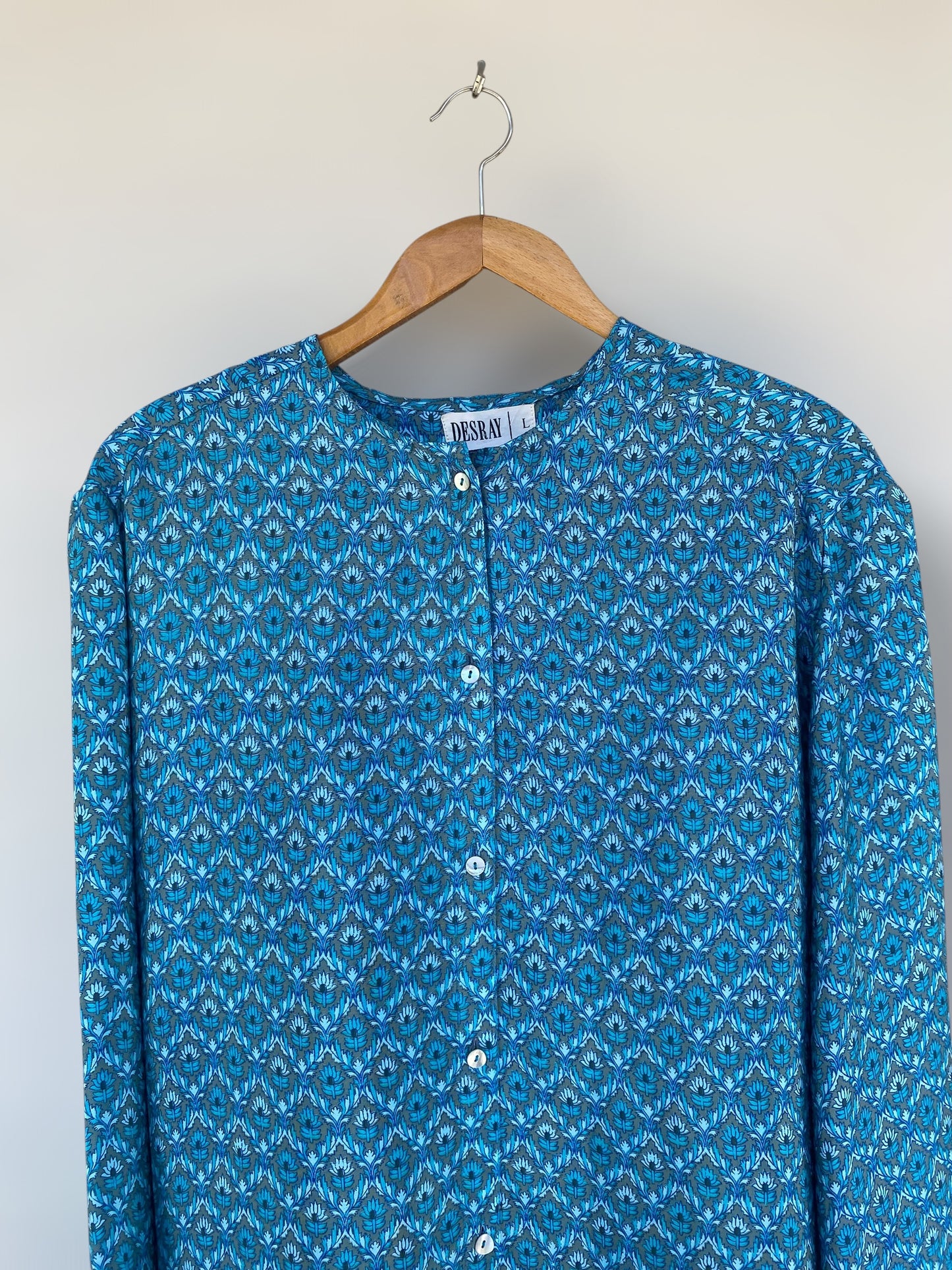 Long silk vintage patterned shirt