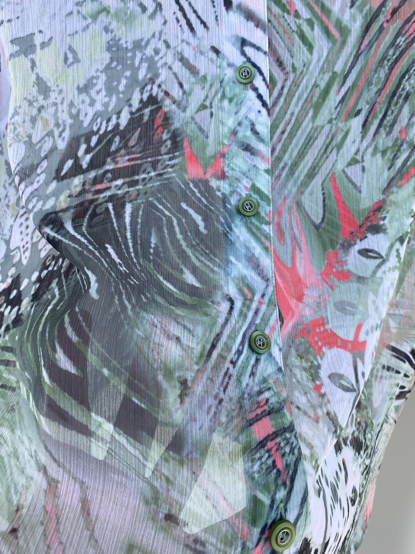 Jungle pattern see through shirt