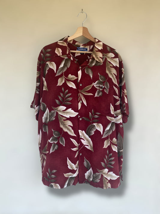 Burgundy Hawaiian vintage shirt