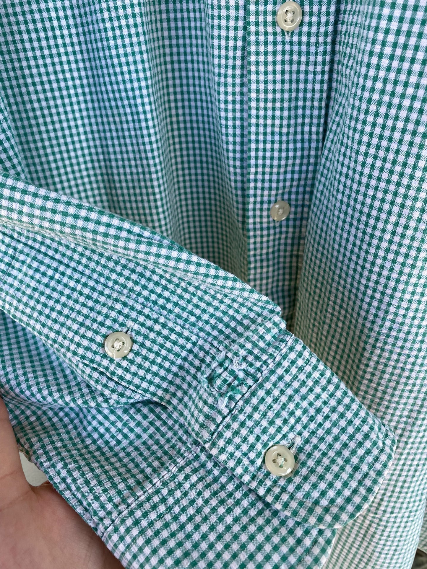 Ralph Lauren green with white checkered shirt
