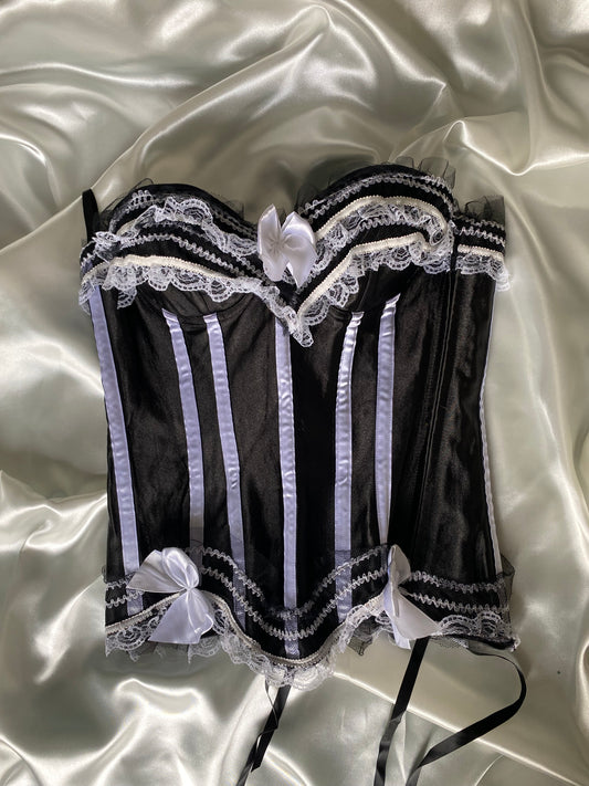 Black corset with white detailing