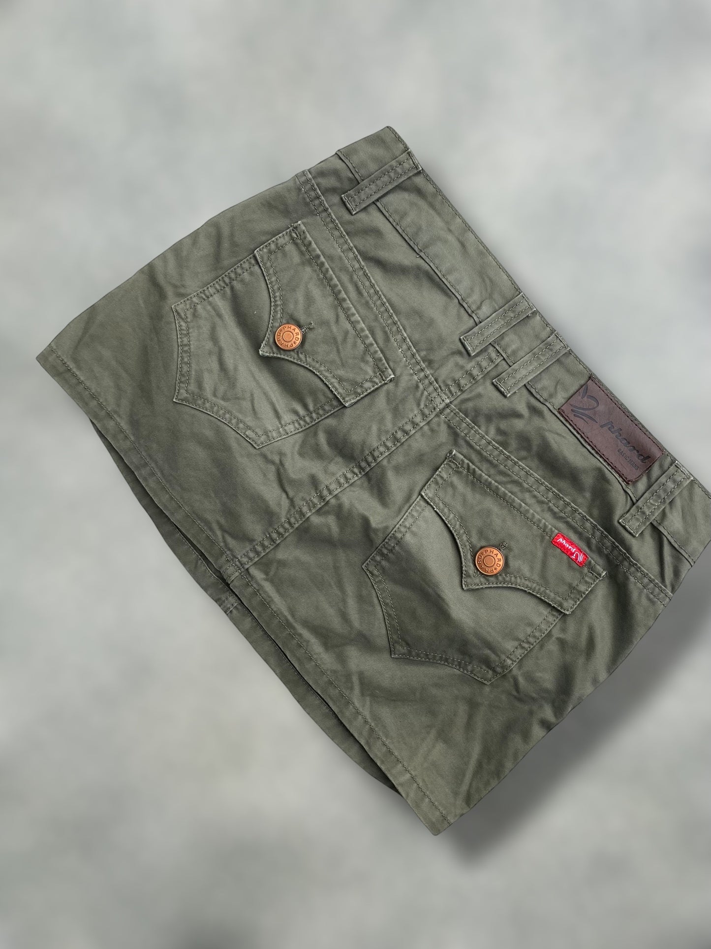 Phard 00s olive  low waisted mini skirt