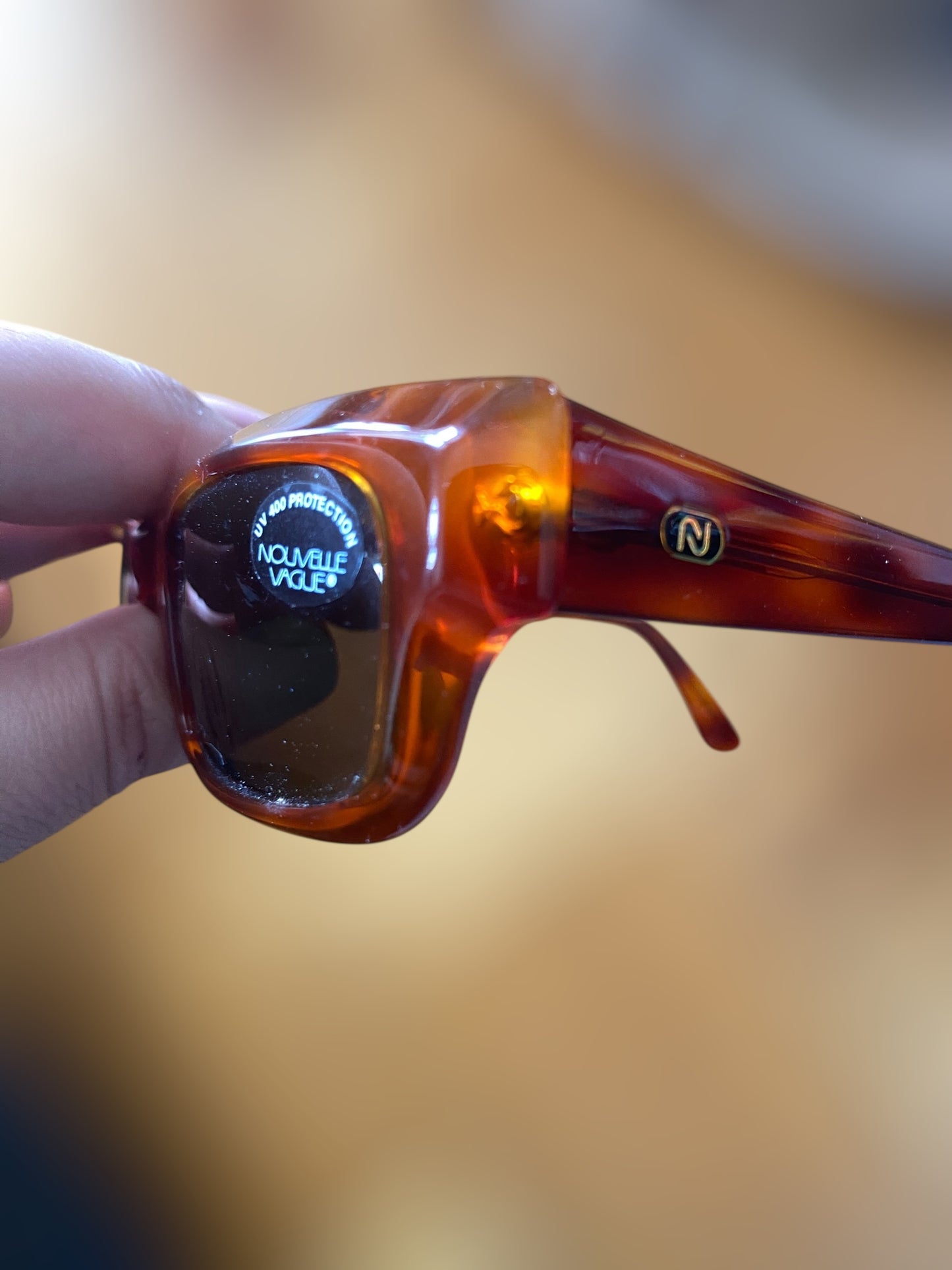 Vintage dark orange Nouvelle Vague sunglasses