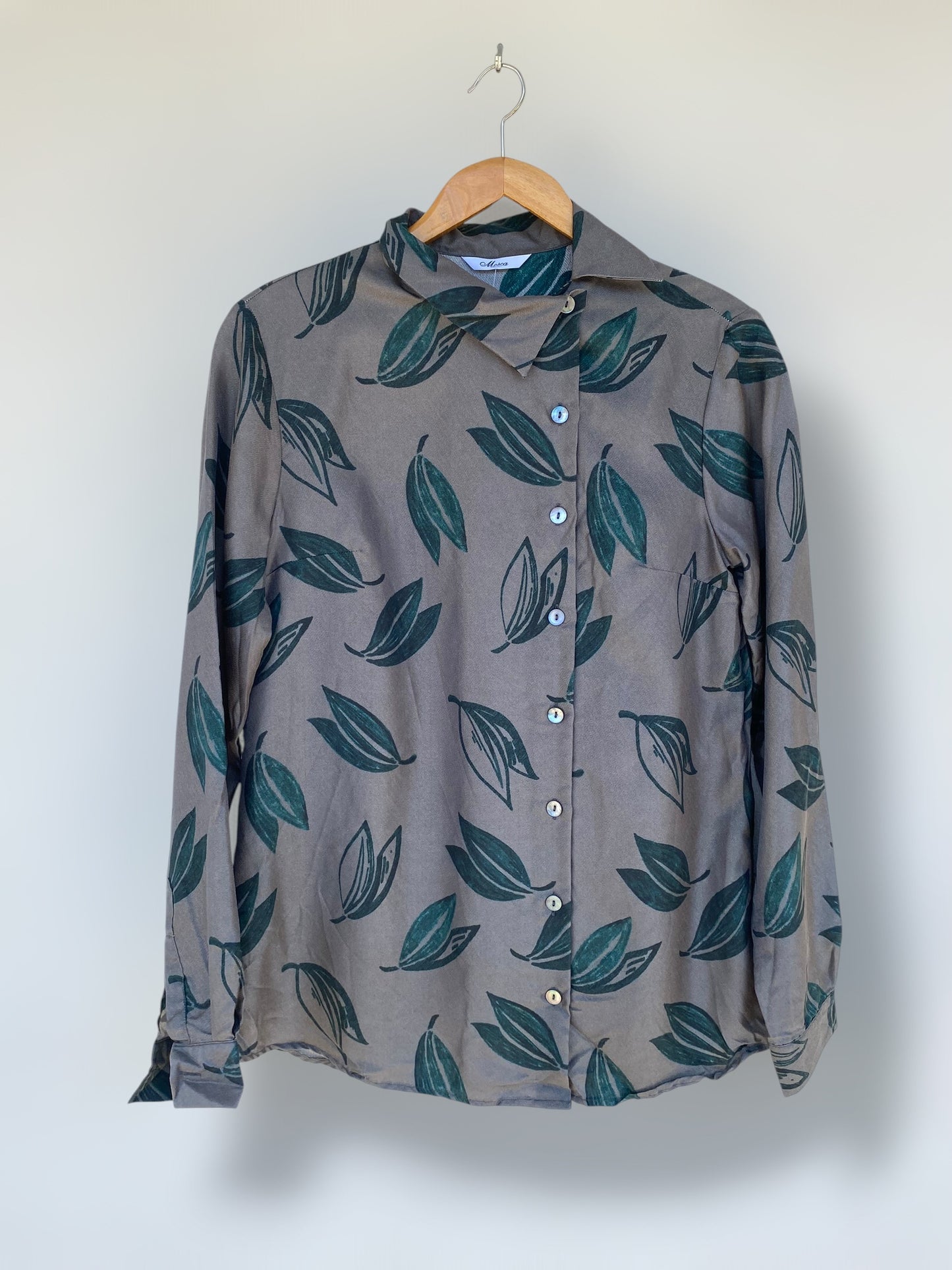 Japanese style side button silk shirt