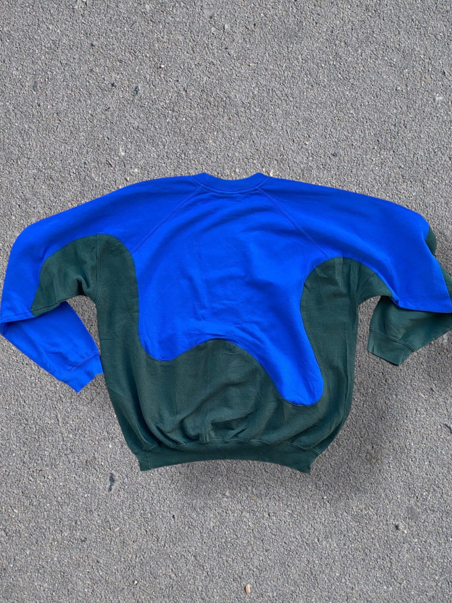 Adidas reworked sweatshirt in dark green with blue